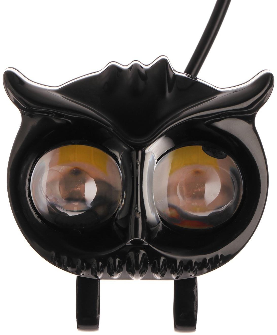 Фара cветодиодная, Сова, 12 В, 15 Вт, 1080 Лм, провод 56 см, свет бело-желтый, набор 2 шт