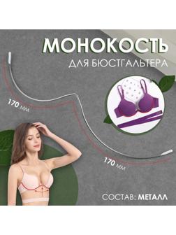 Монокость для бюстгальтера, 170 + 170 мм, цвет серебряный