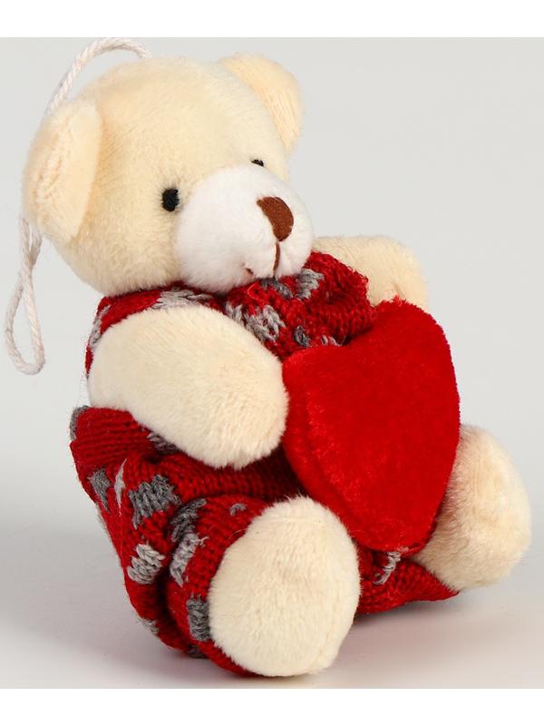 Мягкая игрушка «Медведь с сердцем» на подвесе, виды МИКС
