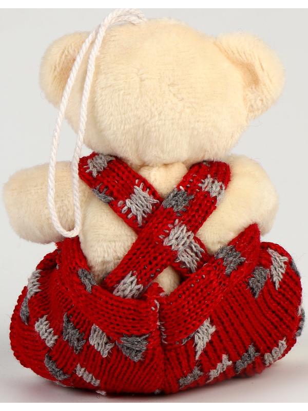 Мягкая игрушка «Медведь с сердцем» на подвесе, виды МИКС