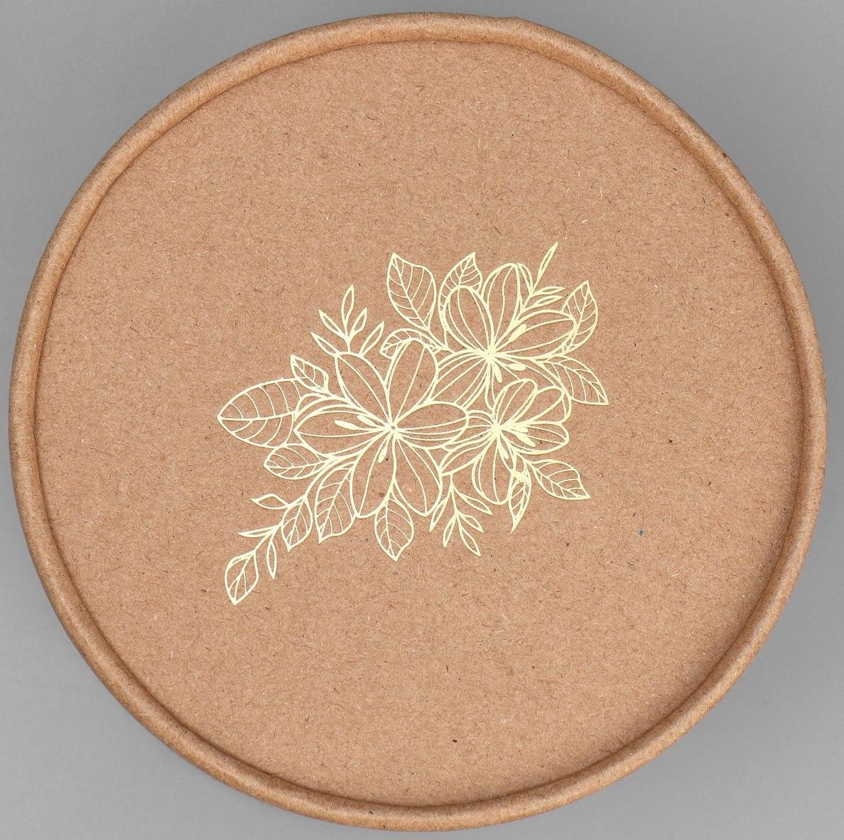 Шляпная коробка из крафта «Цветы», 12 х 12 см