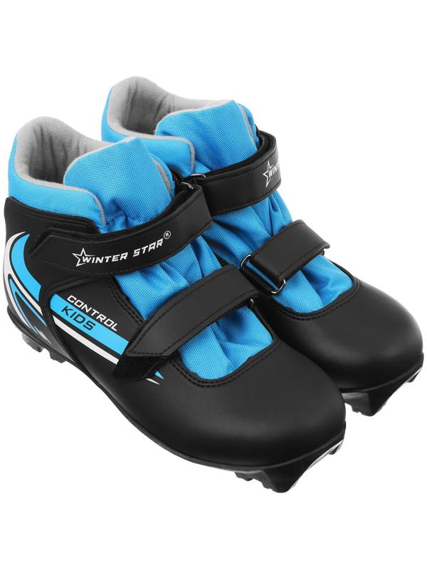 Ботинки лыжные детские Winter Star control kids, NNN, р. 31, цвет чёрный, лого синий