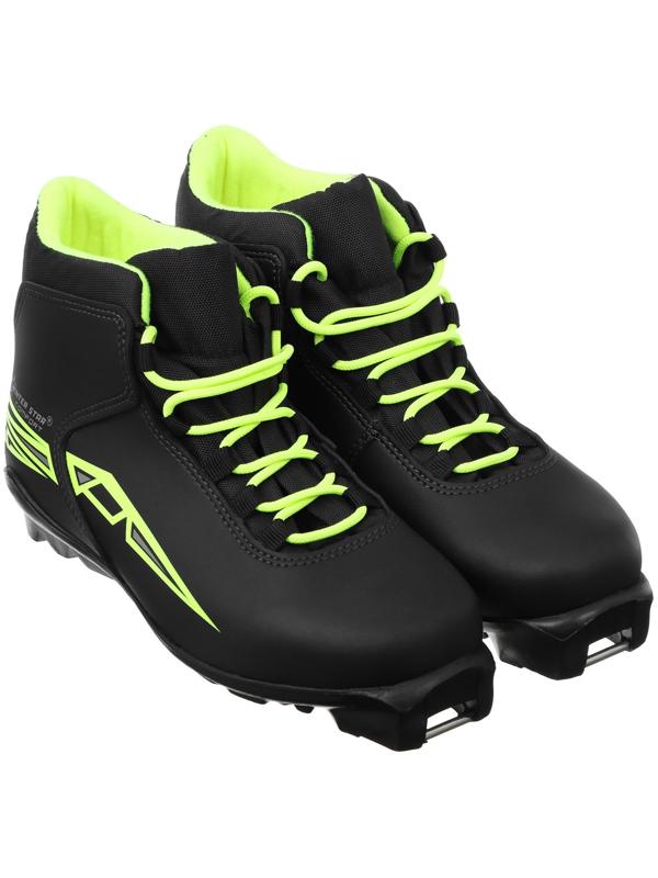 Ботинки лыжные Winter Star comfort, SNS, р. 37, цвет чёрный, лого лайм/неон