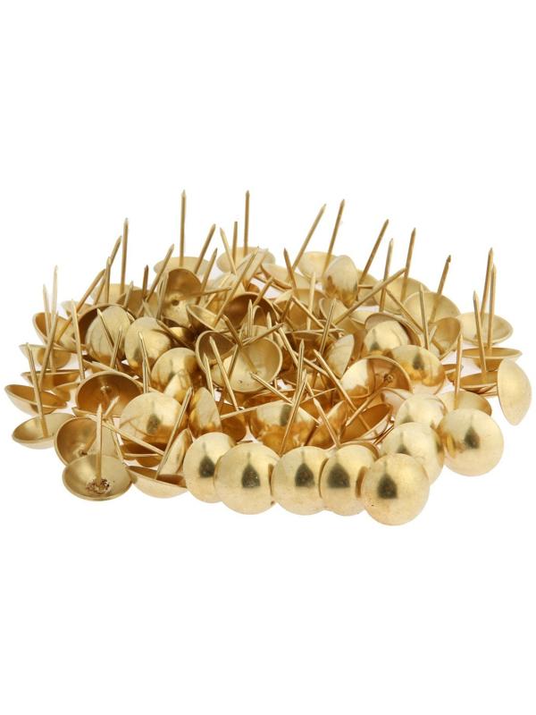Гвозди ТУНДРА, декоративные, 25х39 мм, золото, 100 шт