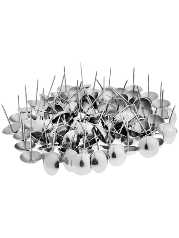 Гвозди ТУНДРА, декоративные, 25х39 мм, хром, 100 шт