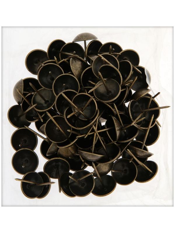 Гвозди ТУНДРА, декоративные, 25х39 мм, бронза, 100 шт