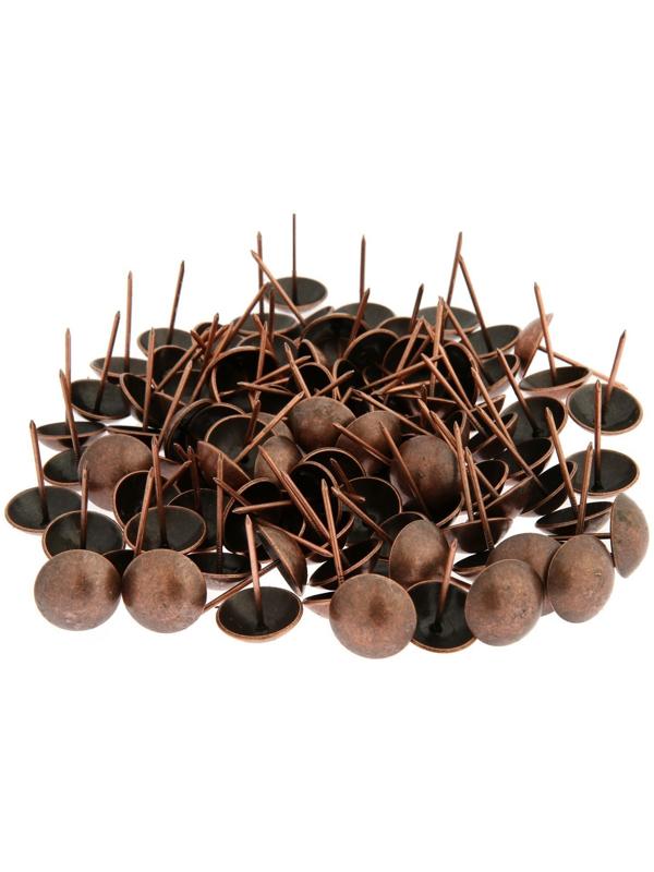 Гвозди ТУНДРА, декоративные, 25х39 мм, медь, 100 шт