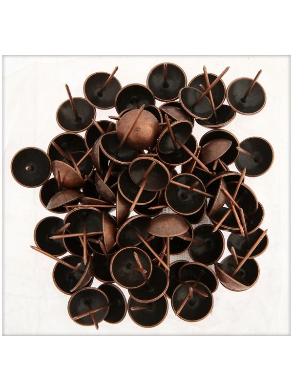 Гвозди ТУНДРА, декоративные, 25х39 мм, медь, 100 шт