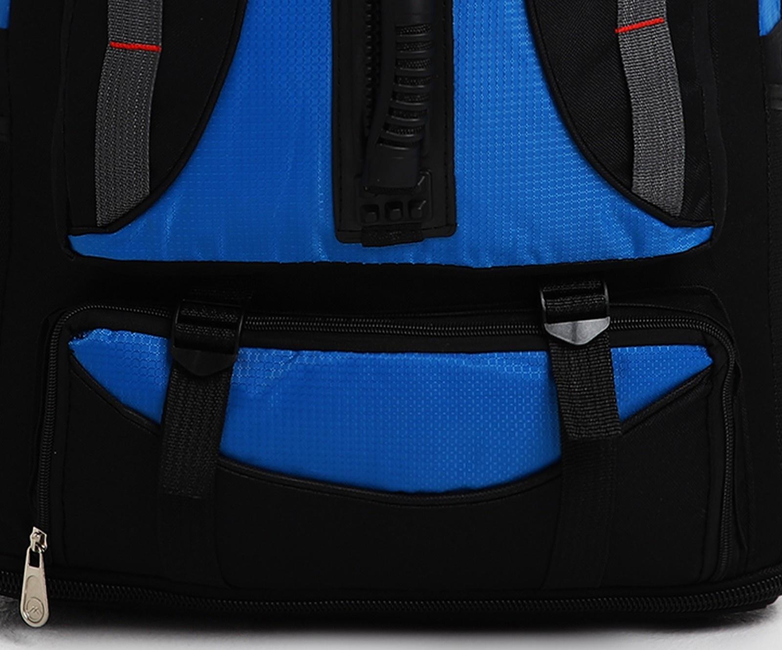 Рюкзак туристический на молнии, 4 наружных кармана, цвет синий/чёрный