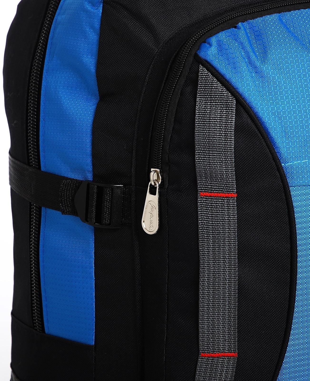 Рюкзак туристический на молнии, 4 наружных кармана, цвет синий/чёрный