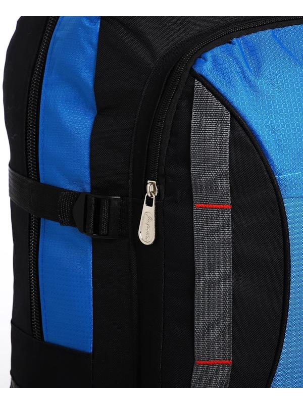 Рюкзак туристический на молнии, 4 наружных кармана, цвет синий/чёрный