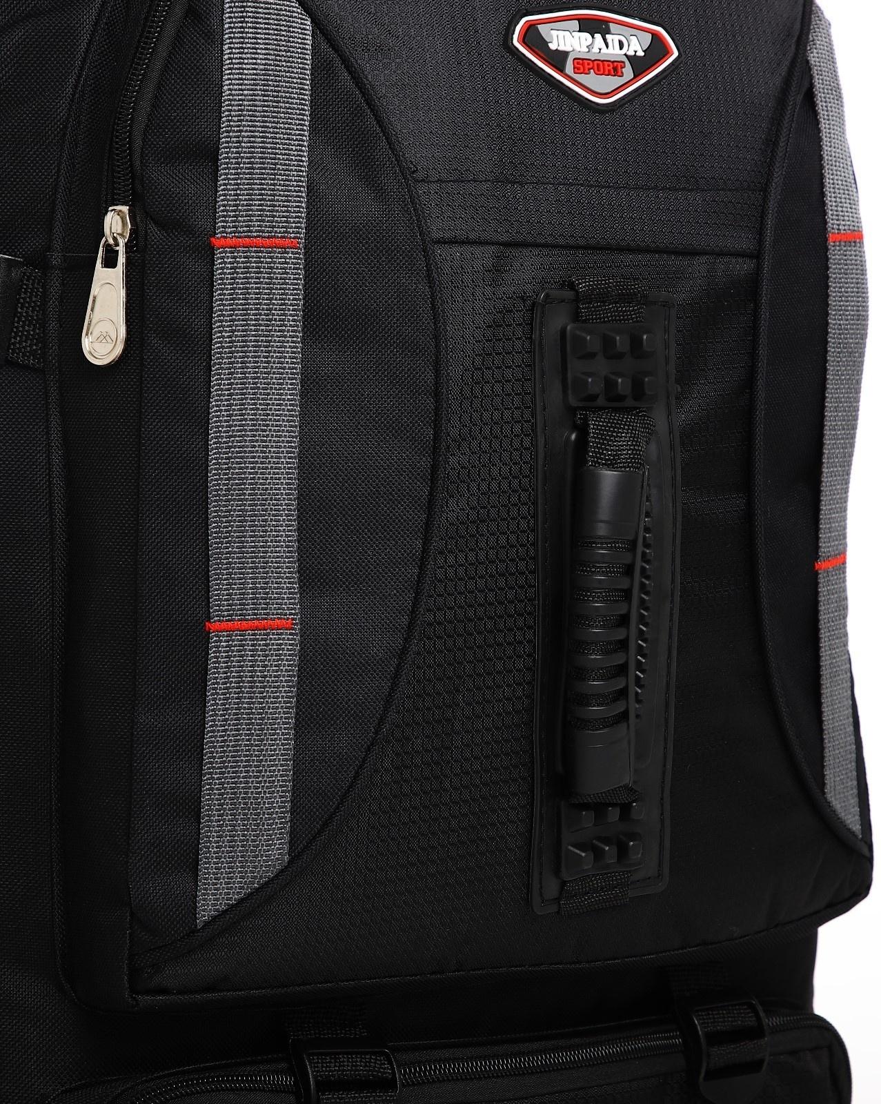 Рюкзак туристический на молнии, 4 наружных кармана, цвет чёрный