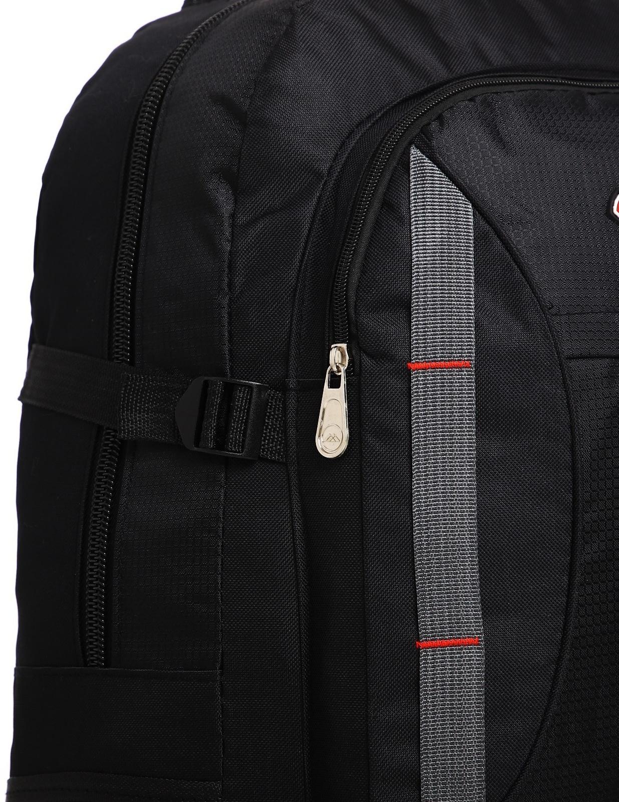 Рюкзак туристический на молнии, 4 наружных кармана, цвет чёрный