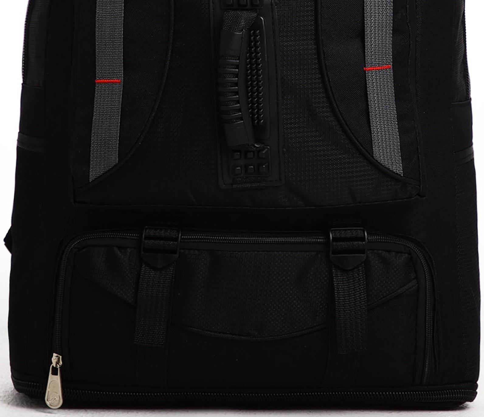 Рюкзак туристический на молнии, 4 наружных кармана, цвет чёрный