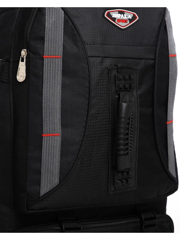 Рюкзак туристический на молнии, 4 наружных кармана, цвет чёрный