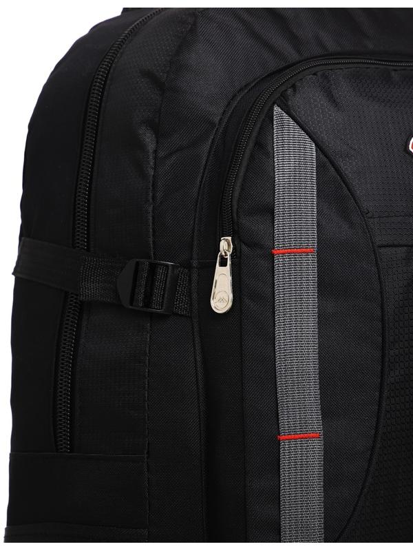 Рюкзак туристический на молнии, 4 наружных кармана, цвет чёрный