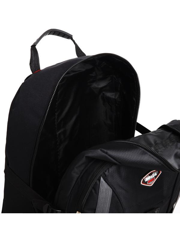 Рюкзак туристический на молнии, 4 наружных кармана, цвет чёрный