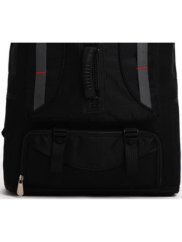 Рюкзак туристический на молнии, 4 наружных кармана, цвет чёрный