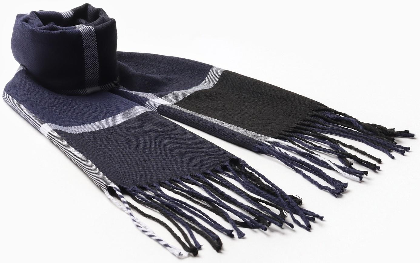 Шарф мужской, цвет синий/клетка, размер 31х170