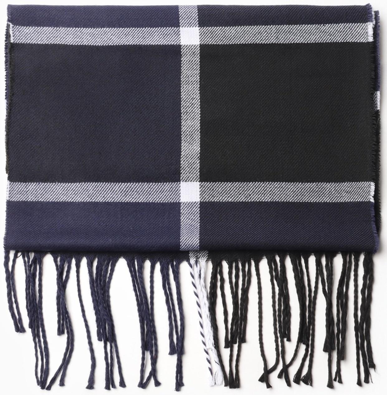 Шарф мужской, цвет синий/клетка, размер 31х170