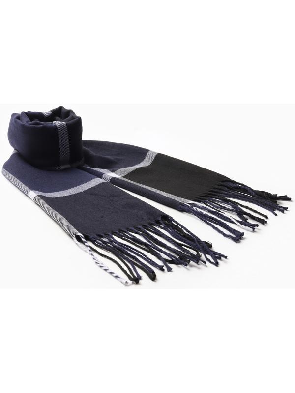 Шарф мужской, цвет синий/клетка, размер 31х170