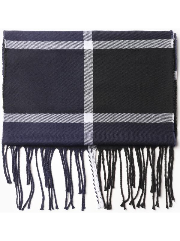 Шарф мужской, цвет синий/клетка, размер 31х170