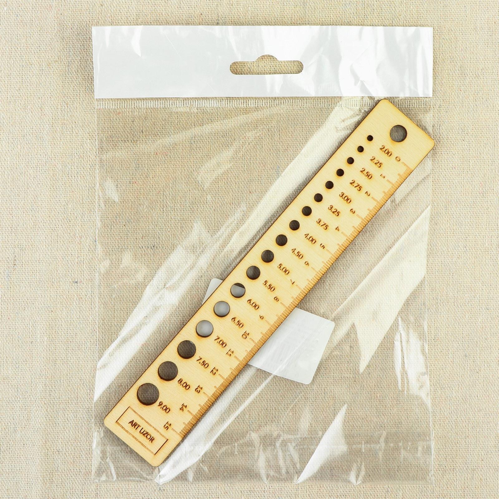 Линейка для определения размера спиц для вязания, 3 × 18,5 см