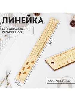 Линейка для определения размера ноги, 40 × 31,3 см
