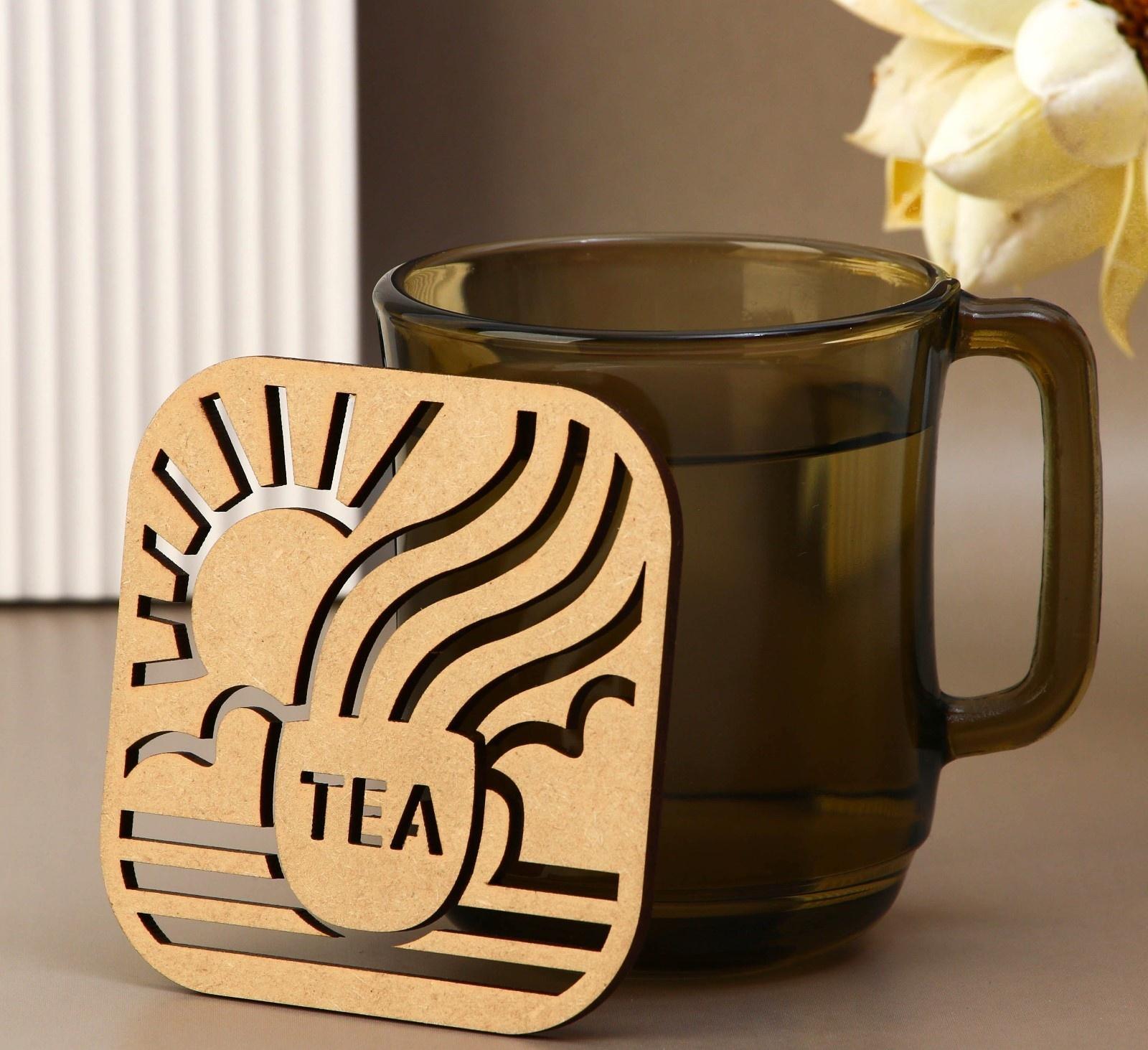 Подставка под кружку «Чай», хдф, 9 х 9 см