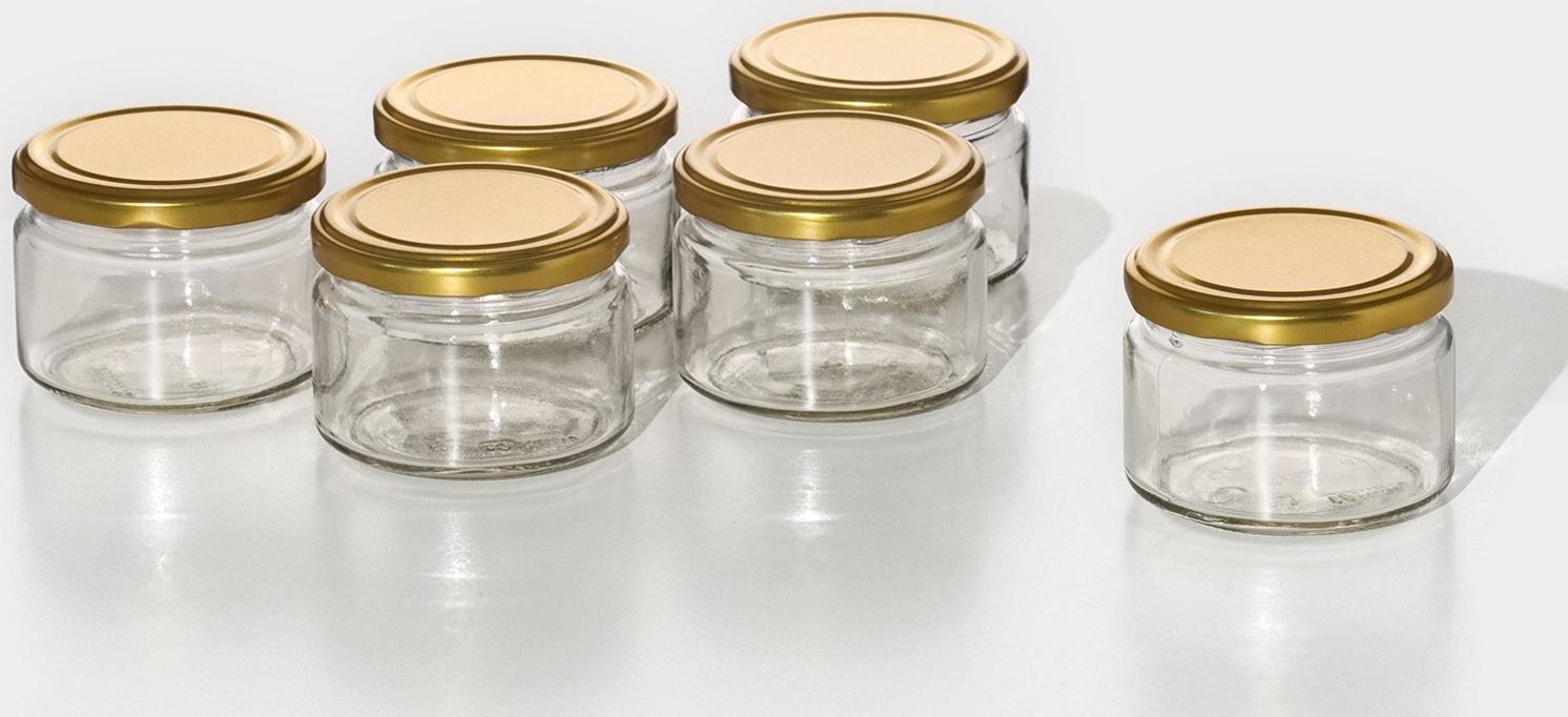 Набор стеклянных банок с крышкой, ТО-82 мм, 0,2-0,25 л, 6 шт