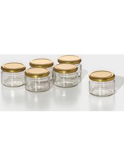 Набор стеклянных банок с крышкой, ТО-82 мм, 0,2-0,25 л, 6 шт