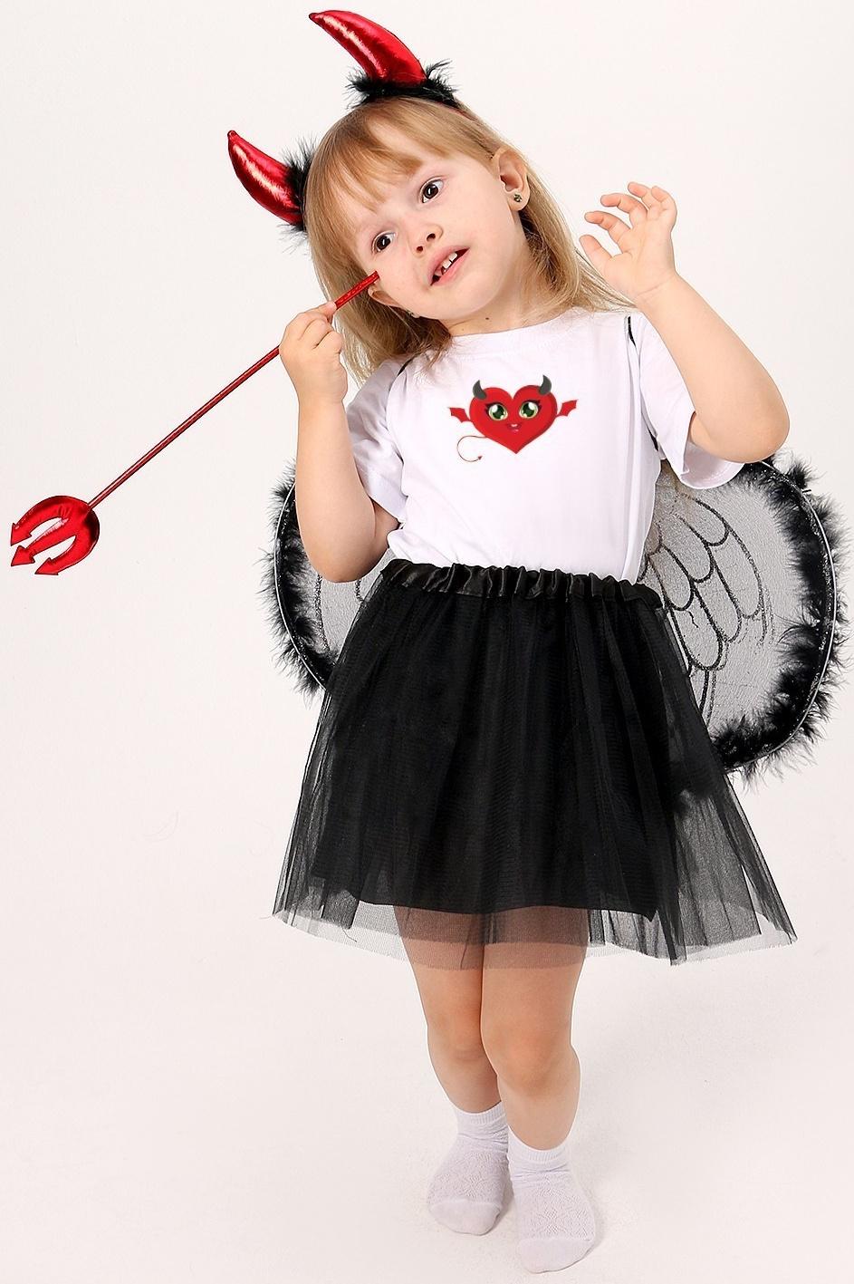 Карнавальный набор «Дьяволёнок»: футболка, юбка, ободок, крылья, жезл, рост 110–116 см