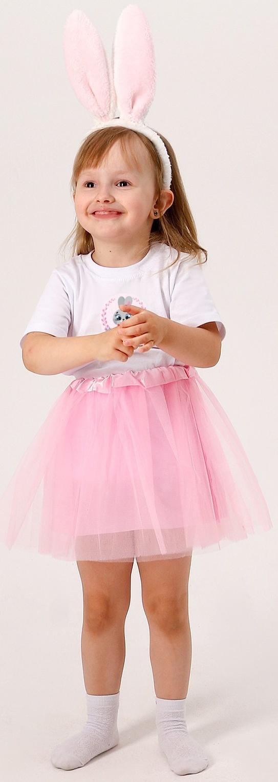 Карнавальный набор «Милый зайчик»: футболка, юбка, ободок, термонаклейка, рост 110–116 см