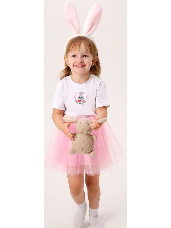 Карнавальный набор «Милый зайчик»: футболка, юбка, ободок, термонаклейка, рост 110–116 см