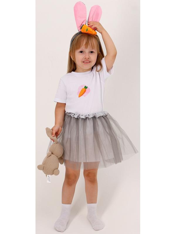 Карнавальный набор «Любимый зайчик»: футболка, юбка, ободок, термонаклейка, рост 110–116 см