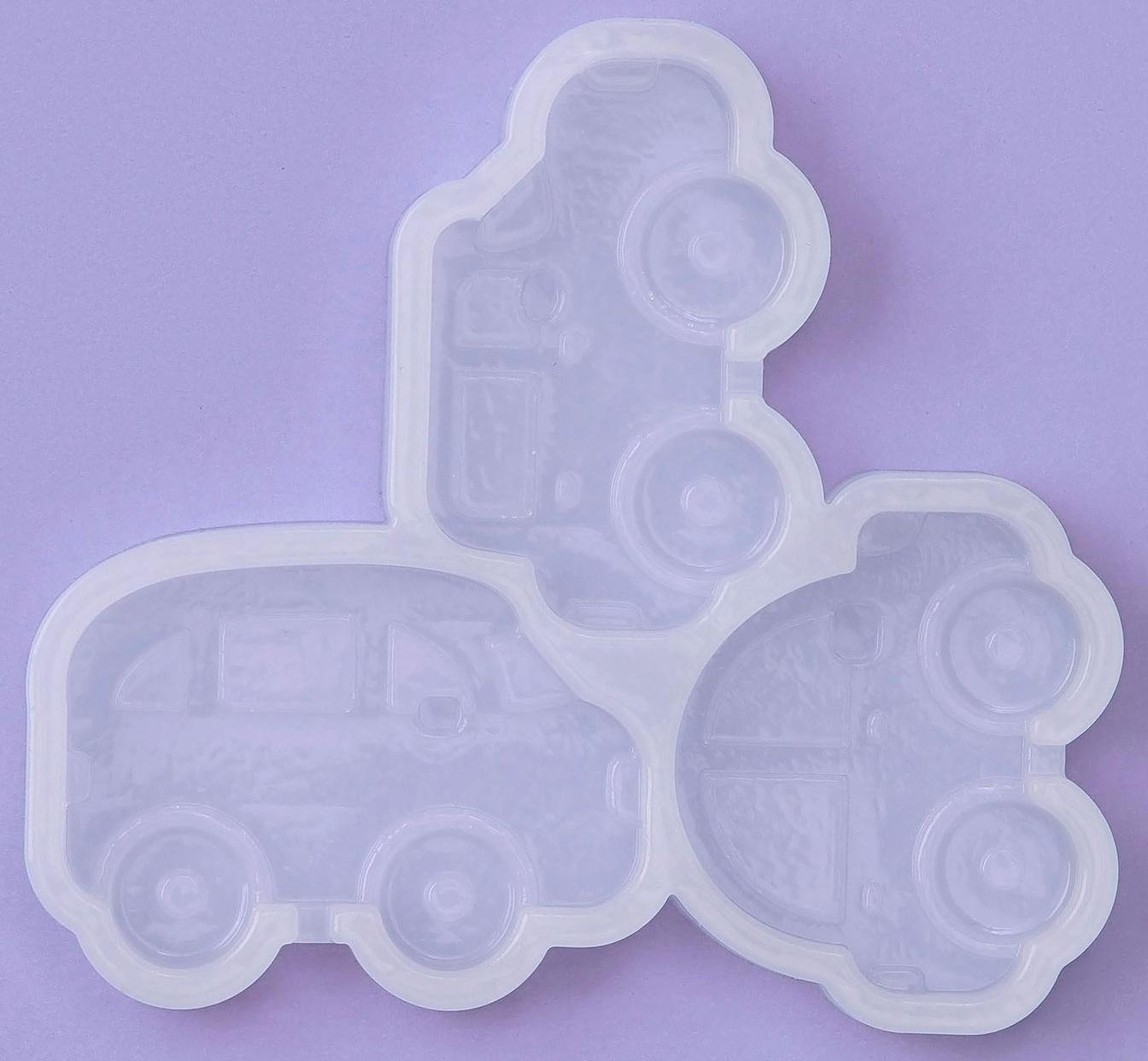 Силиконовый молд для леденцов и шоколада «Машинки», 4×5,6 см, 4,8×4см, 3,5×5,4 см