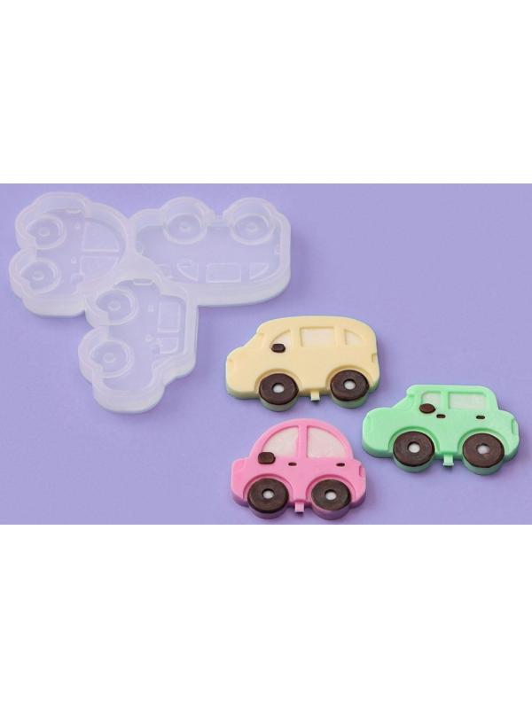 Силиконовый молд для леденцов и шоколада «Машинки», 4×5,6 см, 4,8×4см, 3,5×5,4 см