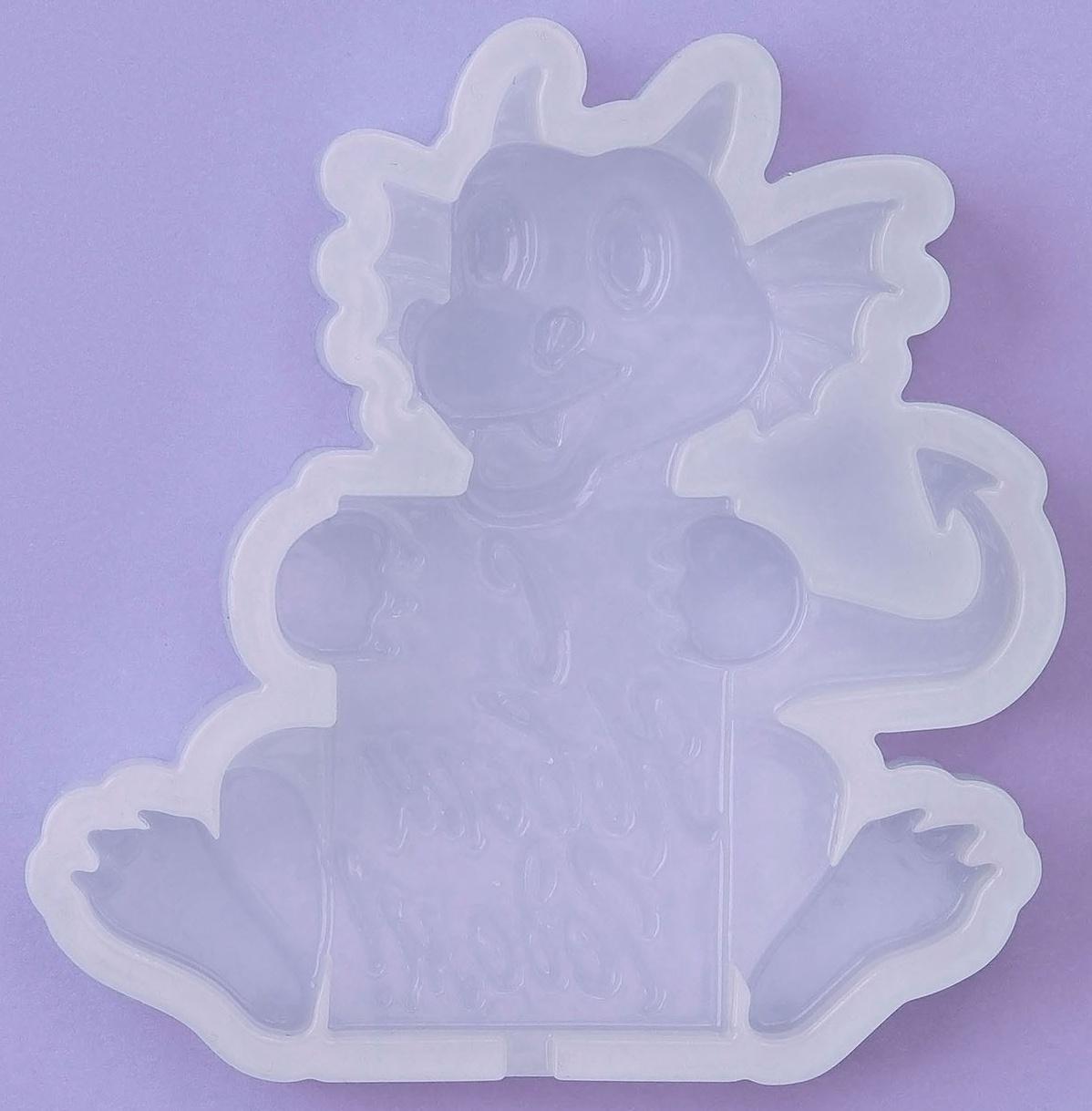 Силиконовый молд для леденцов и шоколада «Дракон с табличкой 2024»