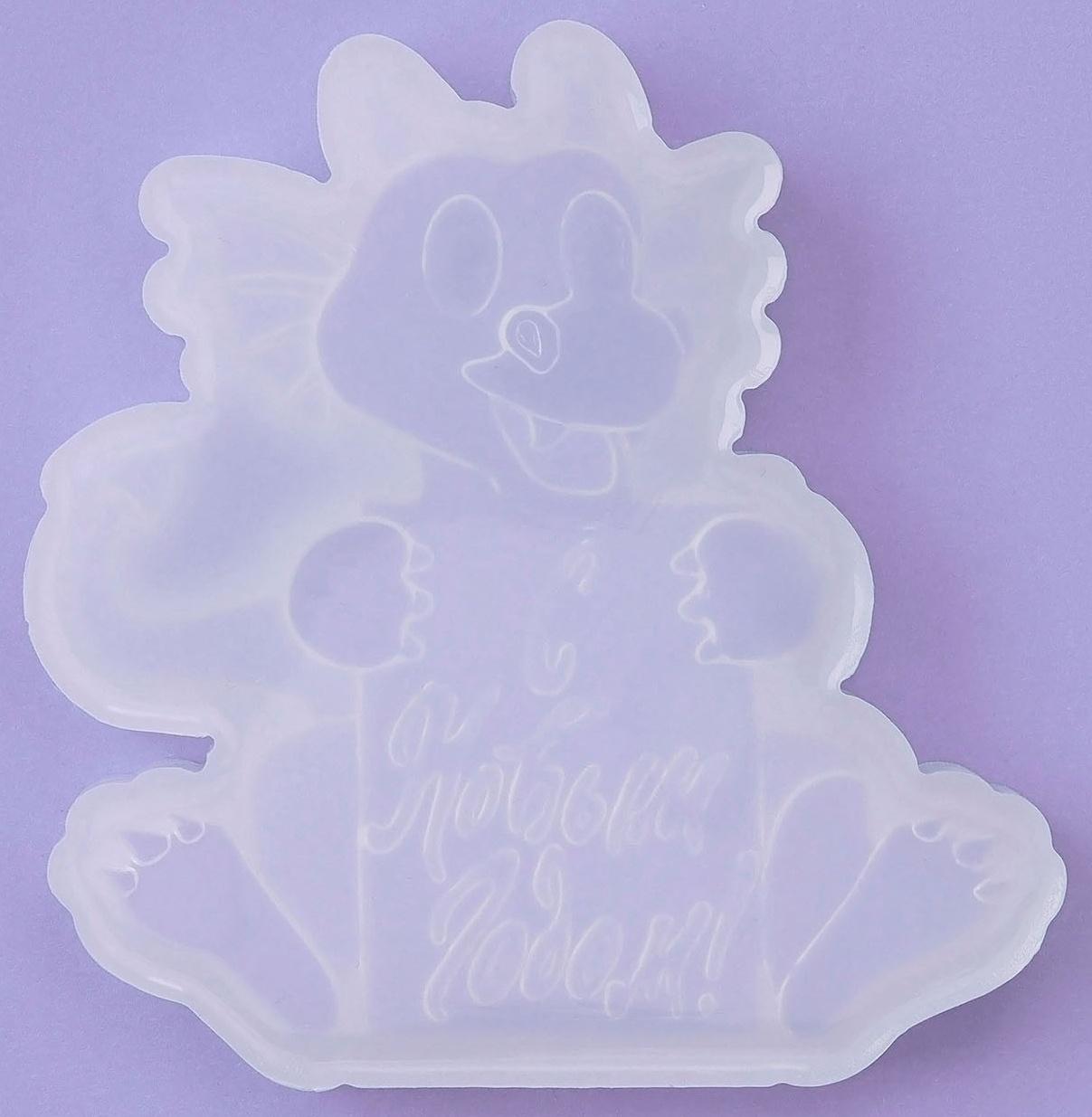 Силиконовый молд для леденцов и шоколада «Дракон с табличкой 2024»