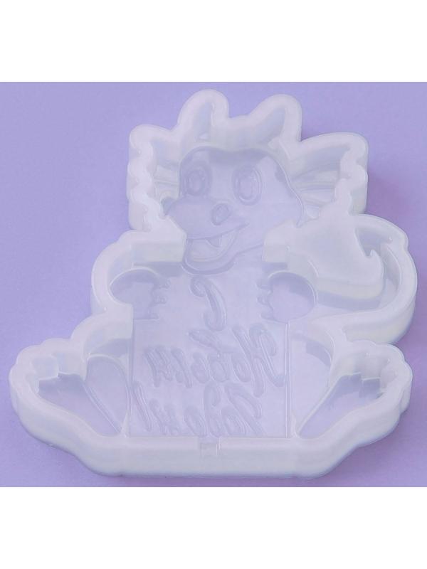 Силиконовый молд для леденцов и шоколада «Дракон с табличкой 2024»