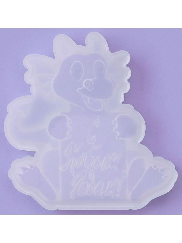 Силиконовый молд для леденцов и шоколада «Дракон с табличкой 2024»