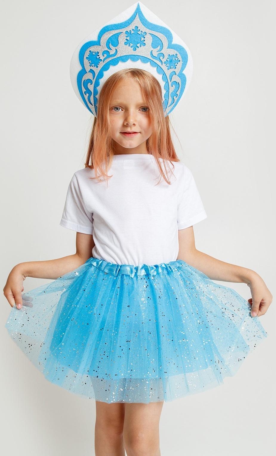 Карнавальный набор «Снегурочка»: футболка, юбка, кокошник, термонаклейка, рост 110–116 см