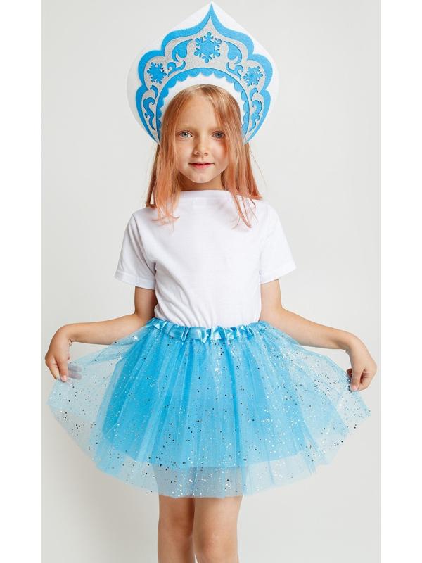 Карнавальный набор «Снегурочка»: футболка, юбка, кокошник, термонаклейка, рост 110–116 см