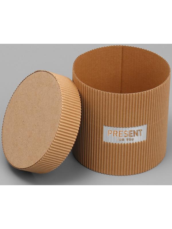 Шляпная коробка из микрогофры «Present for you», 12 х 12 см
