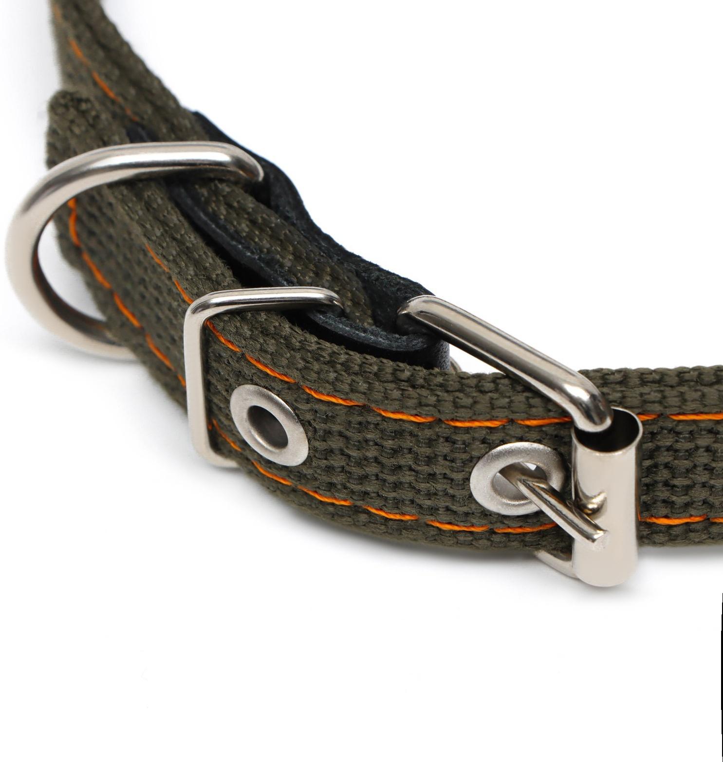 Ошейник брезентовый безразмерный двухслойный, 50 х 2 см, ОШ 22-46 см