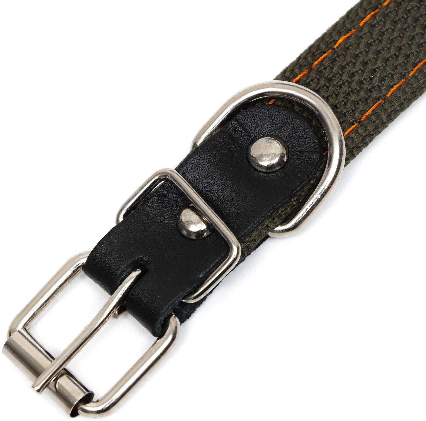 Ошейник брезентовый безразмерный двухслойный, 50 х 2 см, ОШ 22-46 см