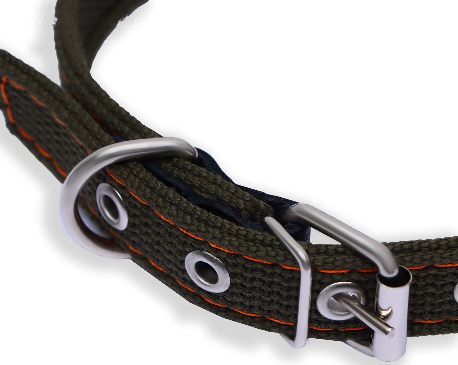 Ошейник брезентовый безразмерный двухслойный, 50 х 2 см, ОШ 22-46 см