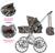 Коляска для кукол универсальная, с корзиной, сумкой, металлический каркас