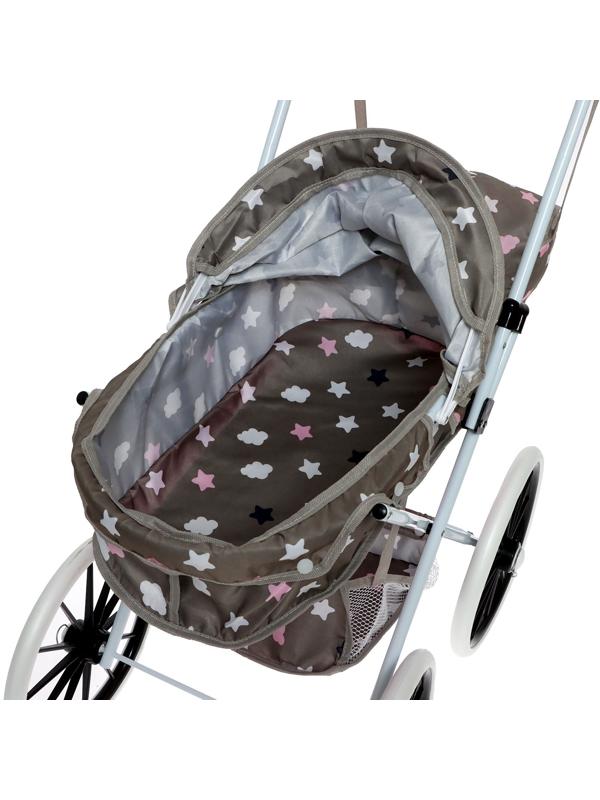 Коляска для кукол универсальная, с корзиной, сумкой, металлический каркас