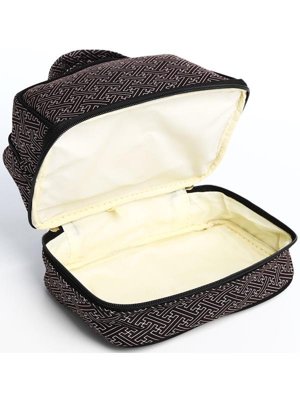 Косметичка, 2 отдела на молниях, цвет чёрный